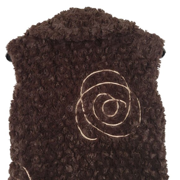 CoVelo Clothing Teddy Bear Vest Jacket Womens Sz 8 Snap Close Brown Faux Fur - Picture 13 of 16